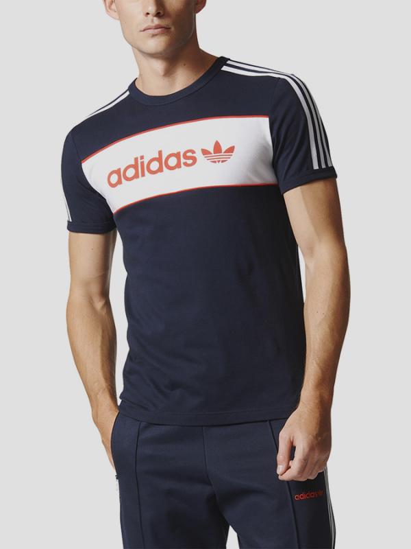 Tričko adidas Originals BLOCK TEE Modrá
