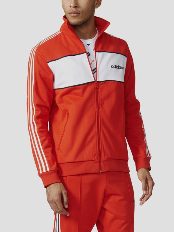 Mikina adidas Originals BLOCKTRACK TOP Červená