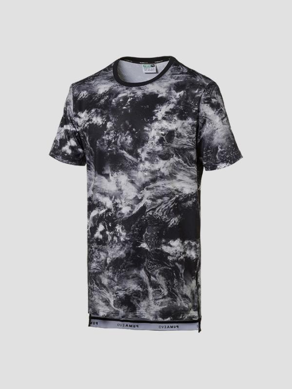 Tričko Puma Evo Graphic Tee Black-AOP Barevná