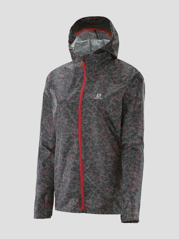 Bunda Salomon FAST WING GRAPHIC HOODIE Šedá