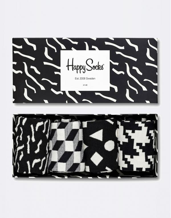 Dárkový Pack Happy Socks Black White Gift Box XBLW09-9001