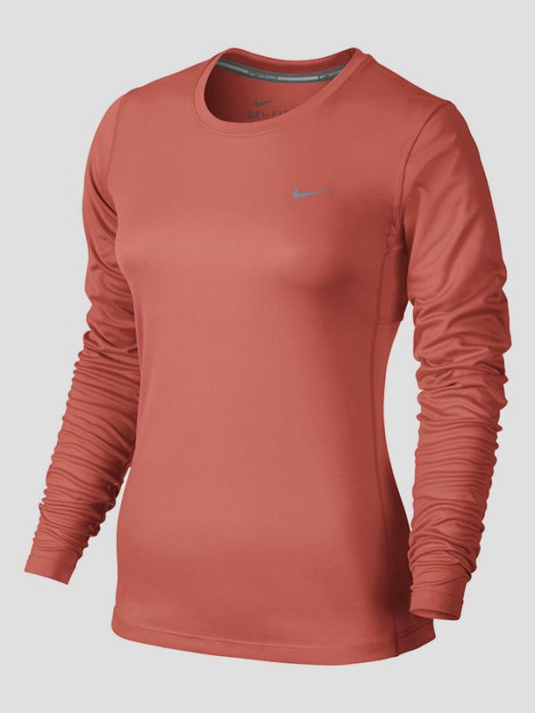 Mikina Nike MILER LONG SLEEVE Oranžová