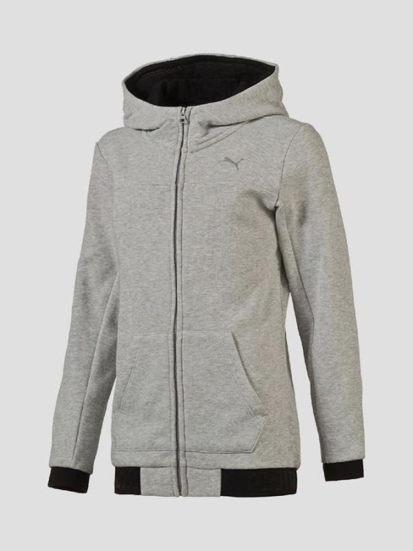 Mikina Puma SPORTS STYLE FZ Hoody G Light Gray Heath Šedá
