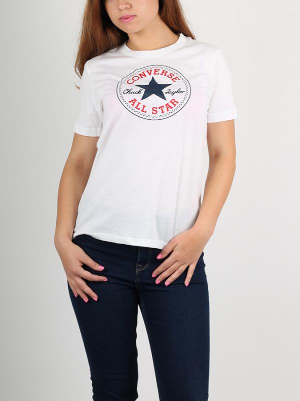 Tričko Converse Core Solid Chuck Patch Crew Bílá