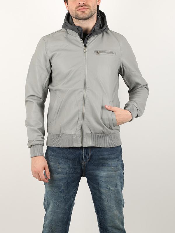 Bunda Alcott PU JACKET WITH HOOD Šedá