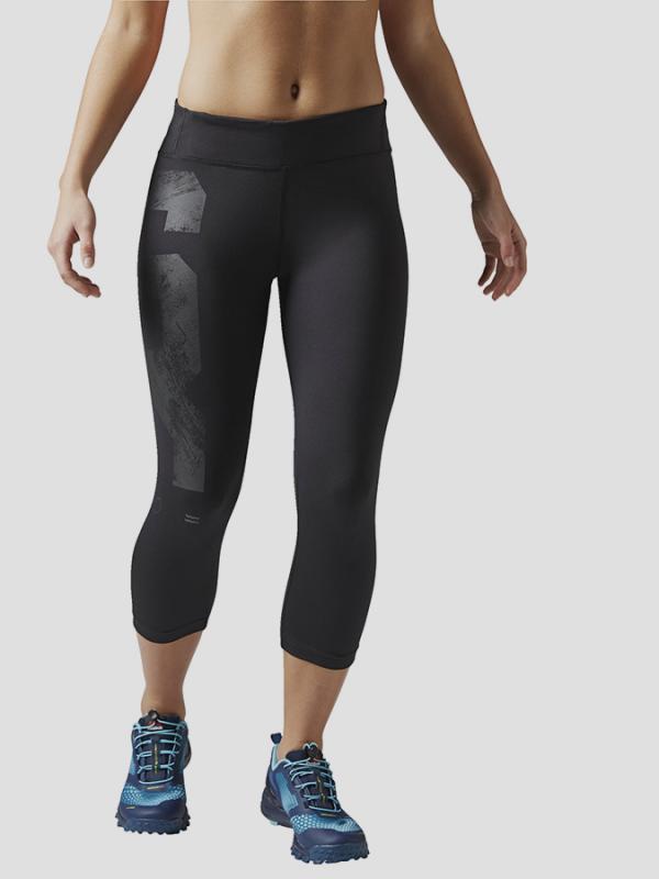 Kompresní legíny Reebok SRW CAPRI BLACK Žlutá