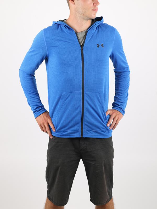 Mikina Under Armour Threadborne Fitted FZ Hoody Modrá
