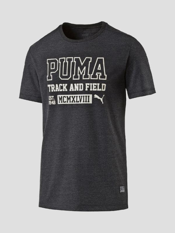 Tričko Puma STYLE ATHL Heather Tee black Černá