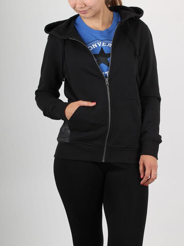 Mikina Converse METALLIC FZ HOODIE Černá