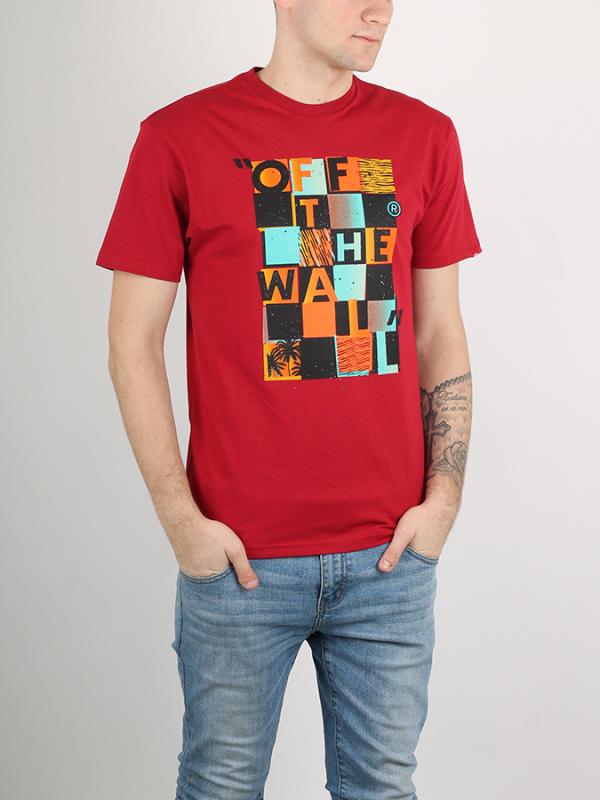 Tričko Vans Mn Otw Checker Blast Cardinal-Black Červená