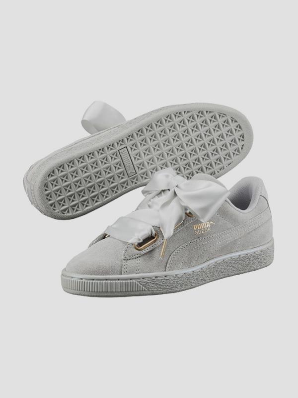 Boty Puma Suede Heart Satin Wn s Gray Violet-Gray Šedá