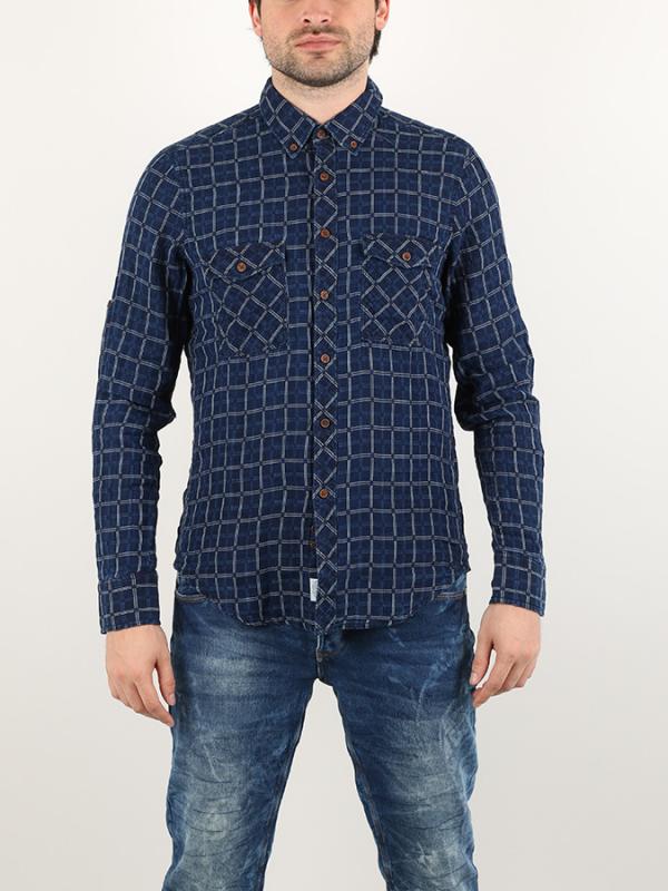 Košile Alcott DOBBY FABRIC CHECK Modrá