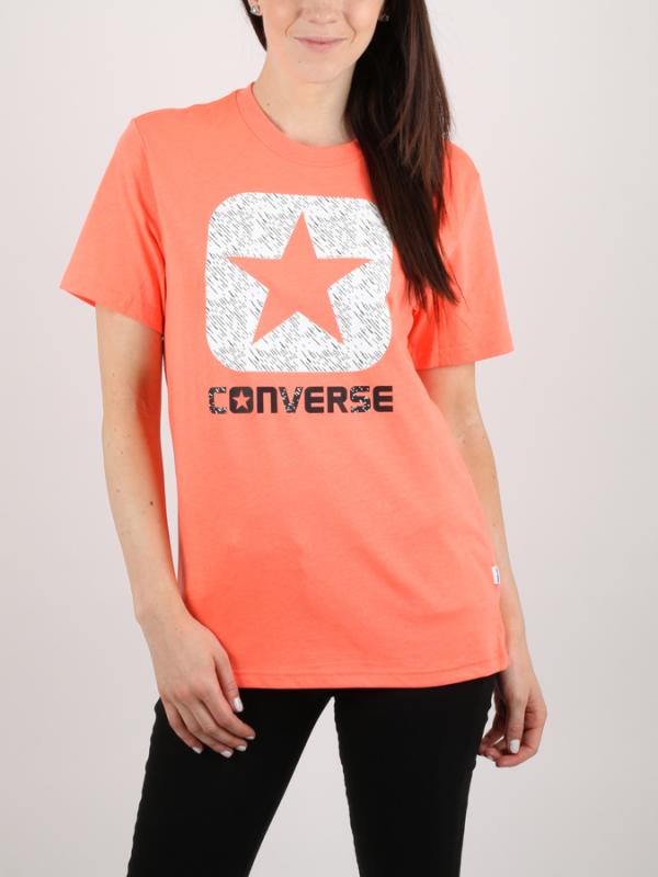 Tričko Converse TEXTURE BOXSTAR FILL TEE Oranžová