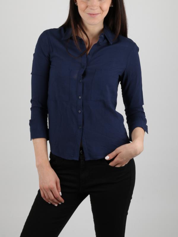 Košile Alcott SOLID COLOR LONG SLEEVE SHIRT Modrá