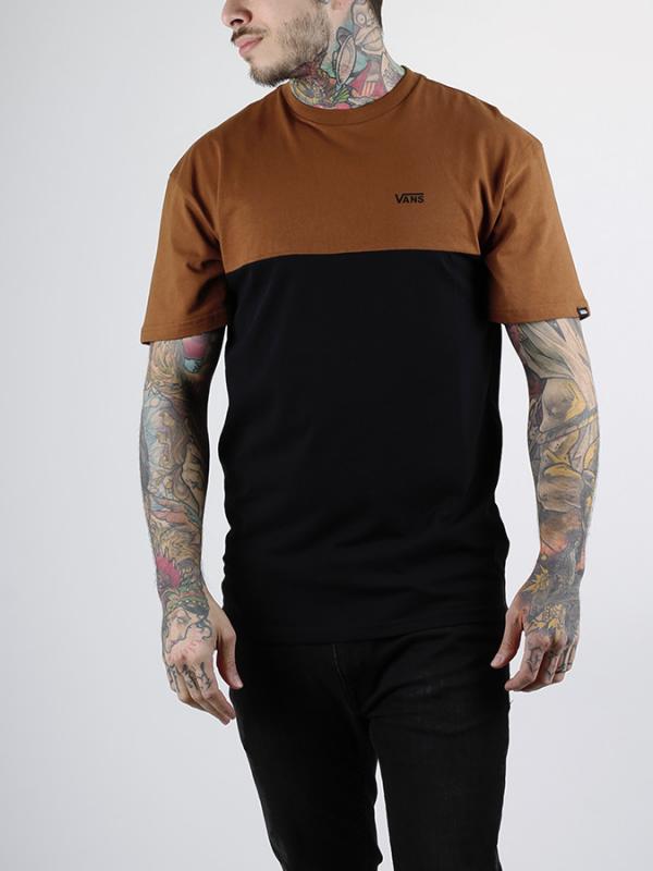 Tričko Vans EU M COLORBLOCK TEE TOFFEE/BLACK Černá