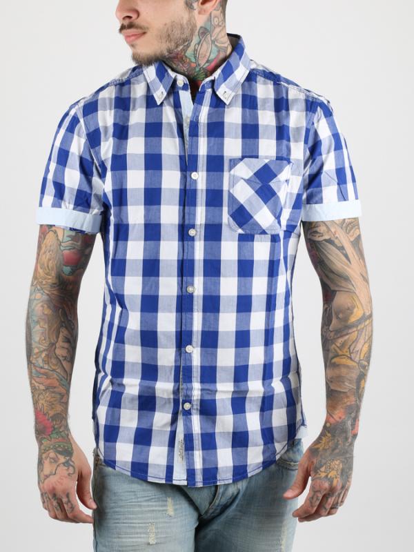 Košile Alcott SHORT SLEEVES WITH CHECKS Modrá