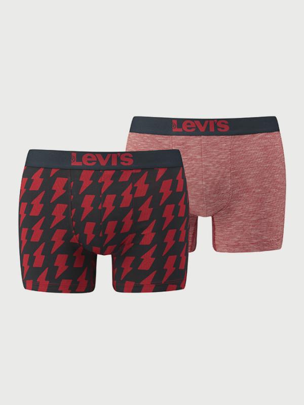 Boxerky LEVI'S 200Sf Thunderbolt Print Boxer Brief 2 Pack Červená