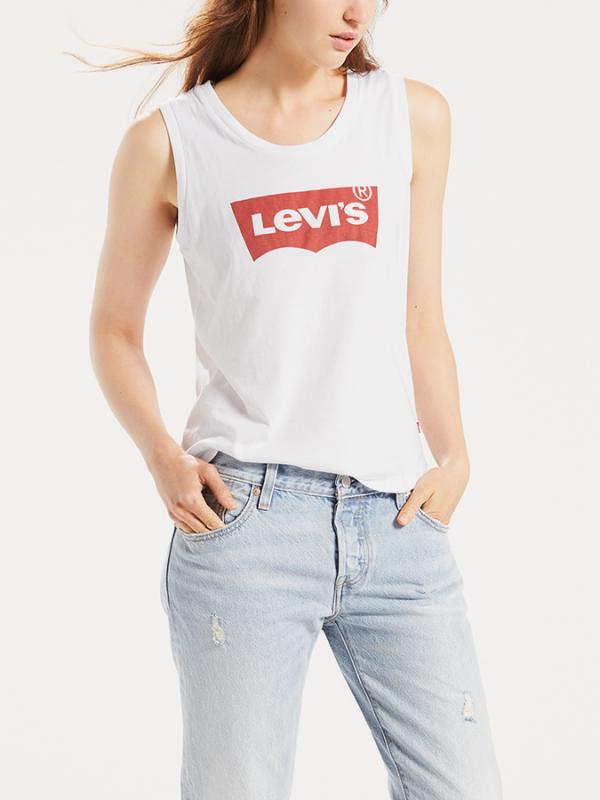Tílko LEVI'S The Muscle Tank Festival Tank White Gra Bílá