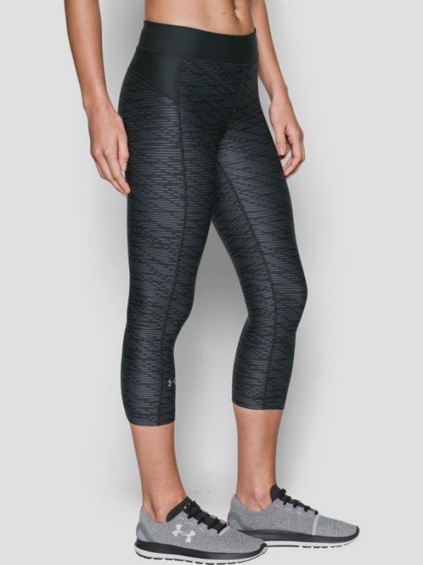 Kompresní legíny Under Armour HeatGear Printed Capri Černá