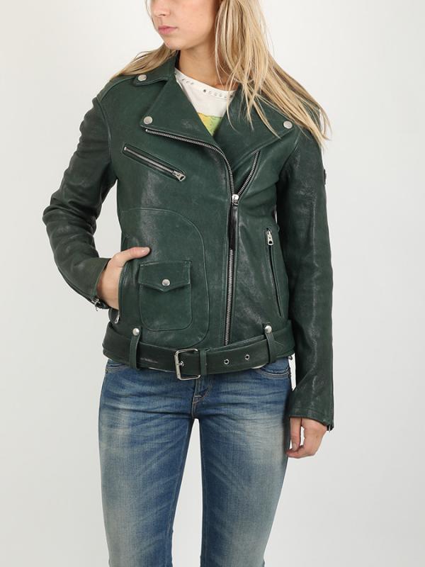 Bunda Replay W7116 leather jackets Zelená