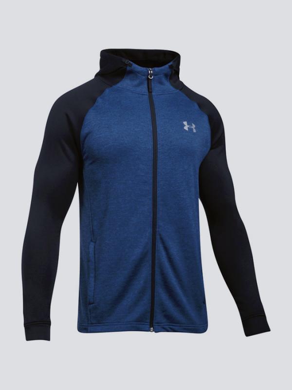 Mikina Under Armour Tech Terry Fitted FZ Hoodie Modrá