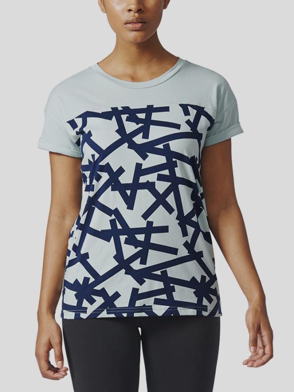 Tričko adidas Performance AOP TEE Modrá