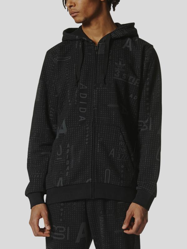 Mikina adidas Originals AOP SUBTLE FZ Černá