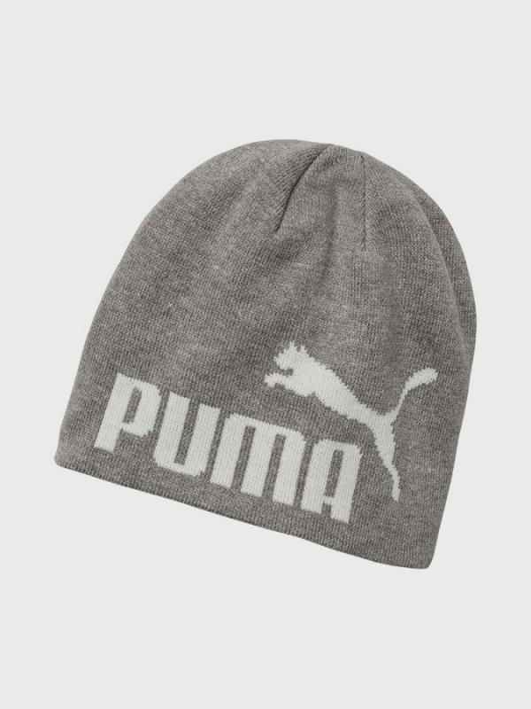 Čepice Puma Ess Big Cat Beanie Light Gray Heather-White Šedá