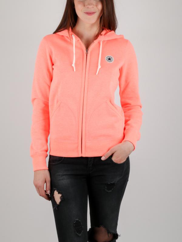 Mikina Converse CORE FULL ZIP HOODIE Oranžová