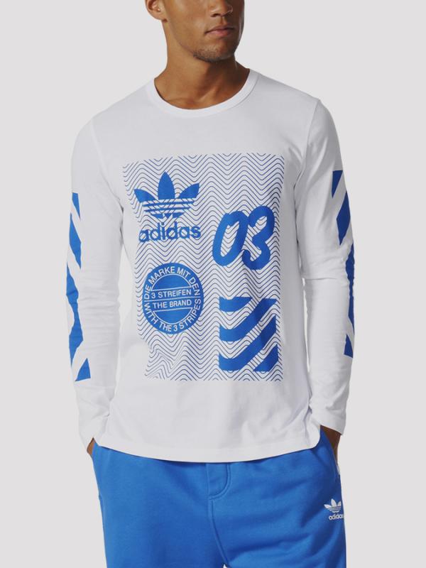 Tričko adidas Originals NYC LS Bílá