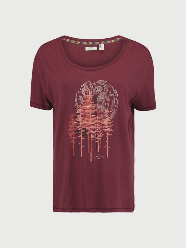 Tričko O´Neill LW Peaceful Pines T-Shirt Červená