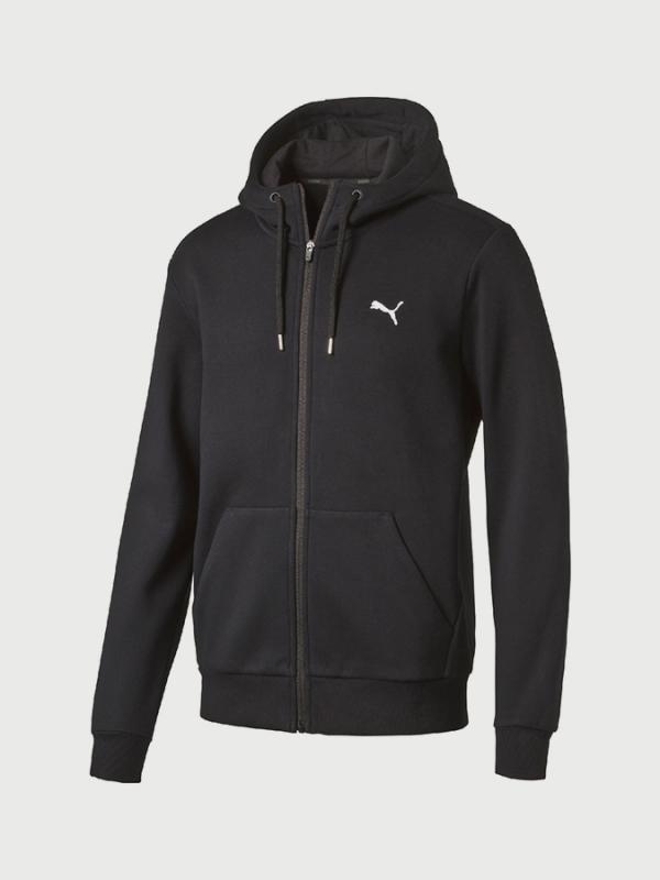 Mikina Puma Ess Fz Hoody, Fl Cotton Black Černá