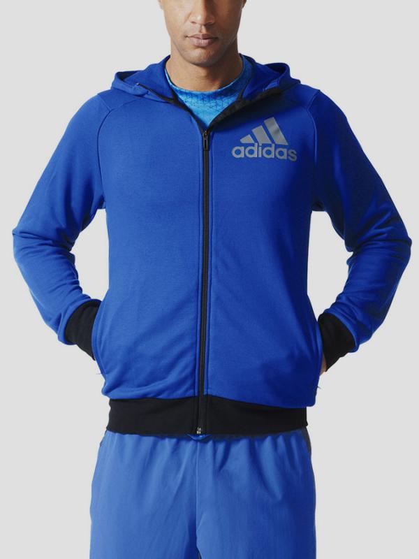 Mikina adidas Performance PRIME HOODIE Modrá