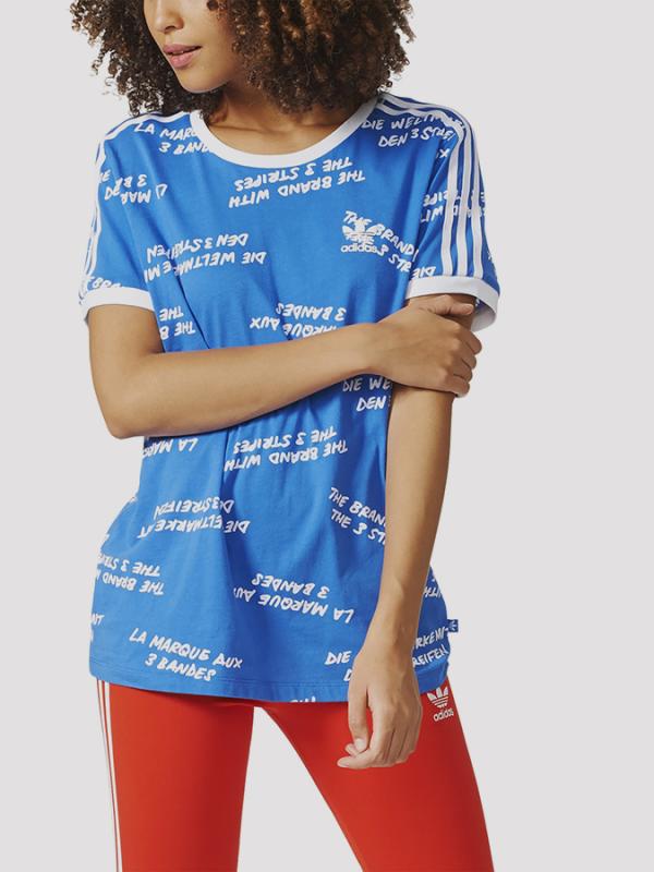Tričko adidas Originals 3 STRIPES TEE Modrá