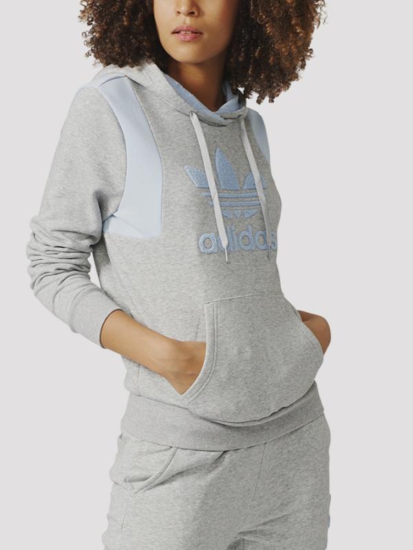 Mikina adidas Originals LOGO HOODIE Šedá