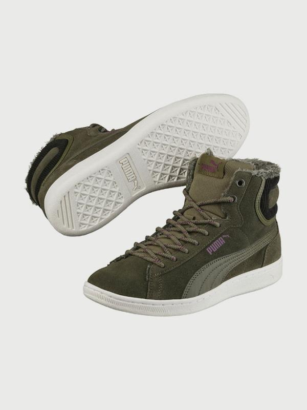 Boty Puma Vikky Mid Corduroy Olive Night-Olive Oranžová