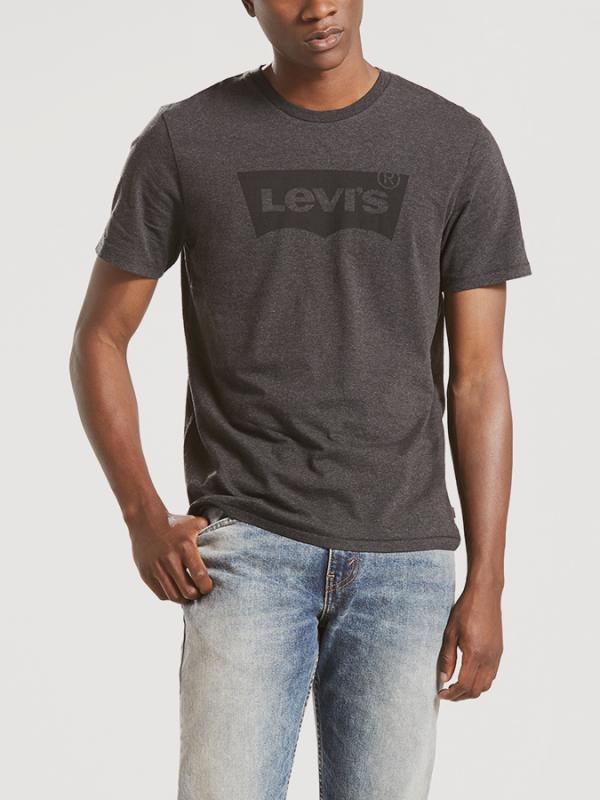 Tričko LEVI'S Housemark Graphic Tee Hm Black Htr 2 Gr Šedá