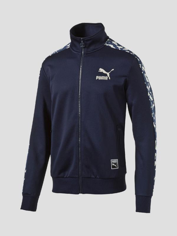 Mikina Puma Camo T7 Jacket Peacoat Modrá