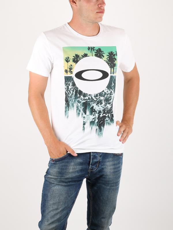 Tričko Oakley 100 CTN SURF ART White Bílá