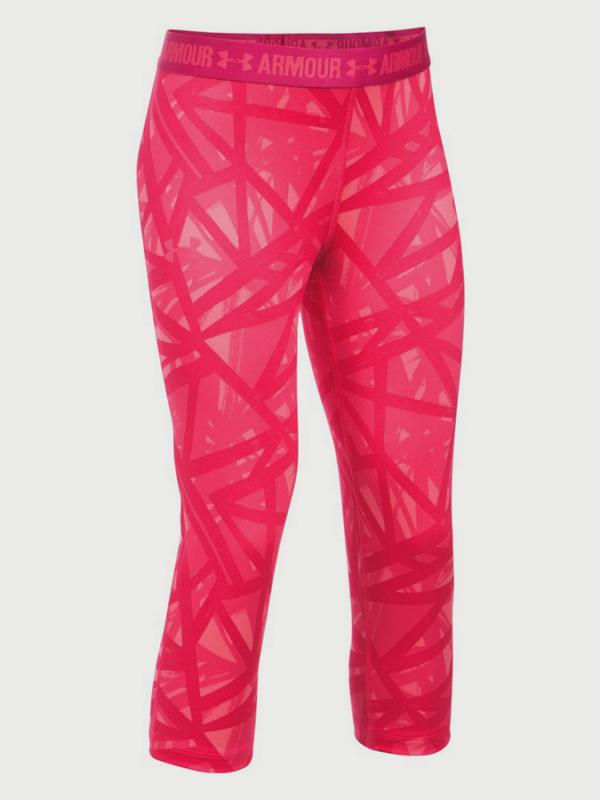 Legíny Under Armour Printed Armour Capri Růžová