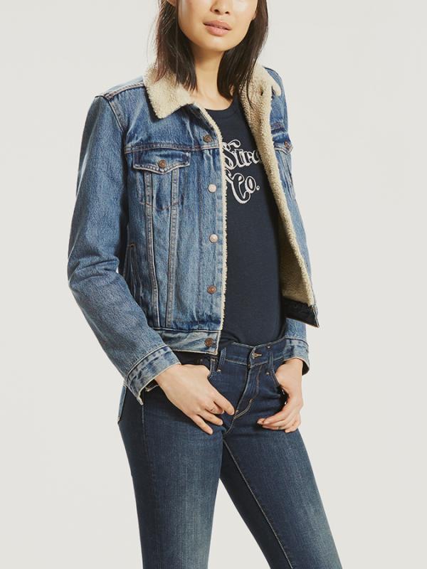 Bunda LEVI'S Original Sherpa Trucker Extremely Lovab Modrá