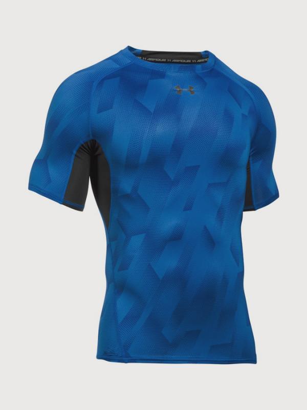 Kompresní tričko Under Armour Heatgear Printed SS Modrá