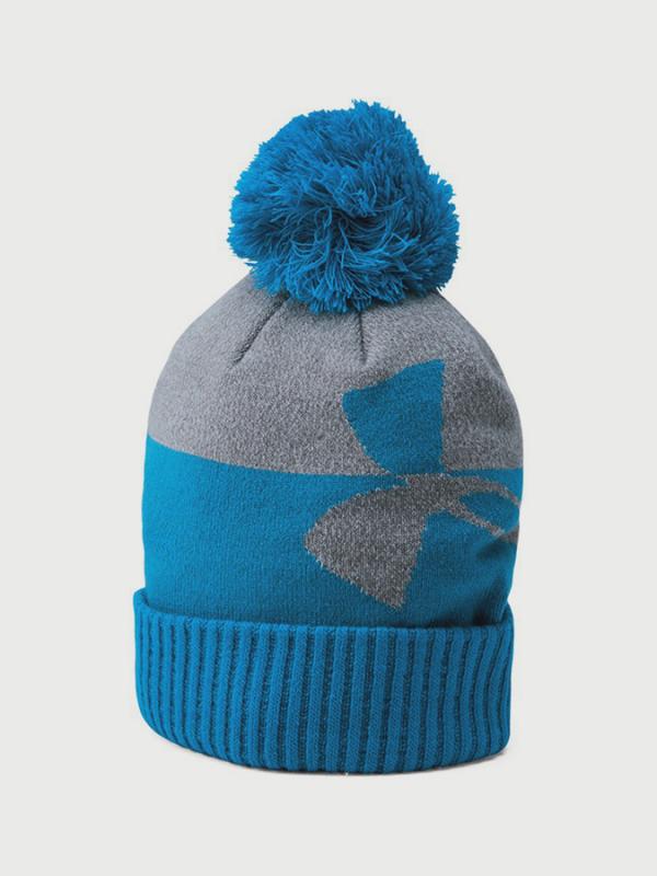 Čepice Under Armour Boy's Pom Beanie Upd Modrá