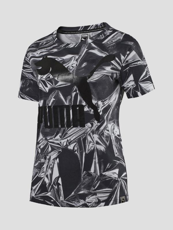 Tričko Puma AOP Tee White-AOP Barevná