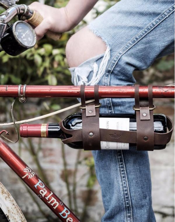 Men's Society Bicycle Leather Wine Bottle Holder