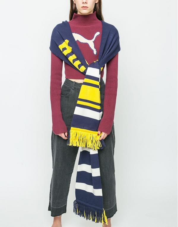 Puma Fenty Long Varsity Scarf Evening Blue - Lemon - Vanilla Ice