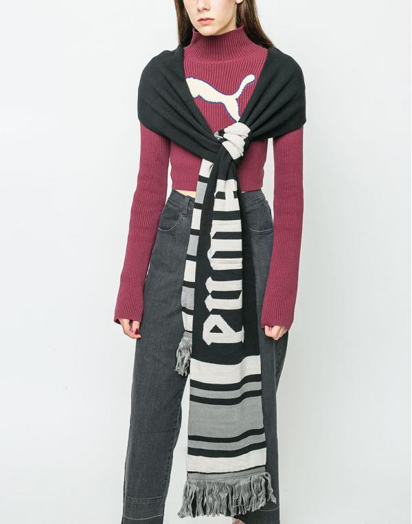Puma Fenty Long Varsity Scarf Black - Dove - Steel Gray