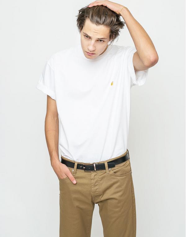 Jednobarevná Carhartt WIP Chase White/Gold