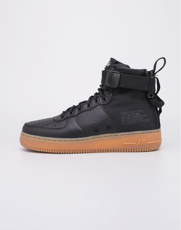 Sneakers - tenisky Nike SF Air Force1 Mid Black/Black-Gum-Light Brown