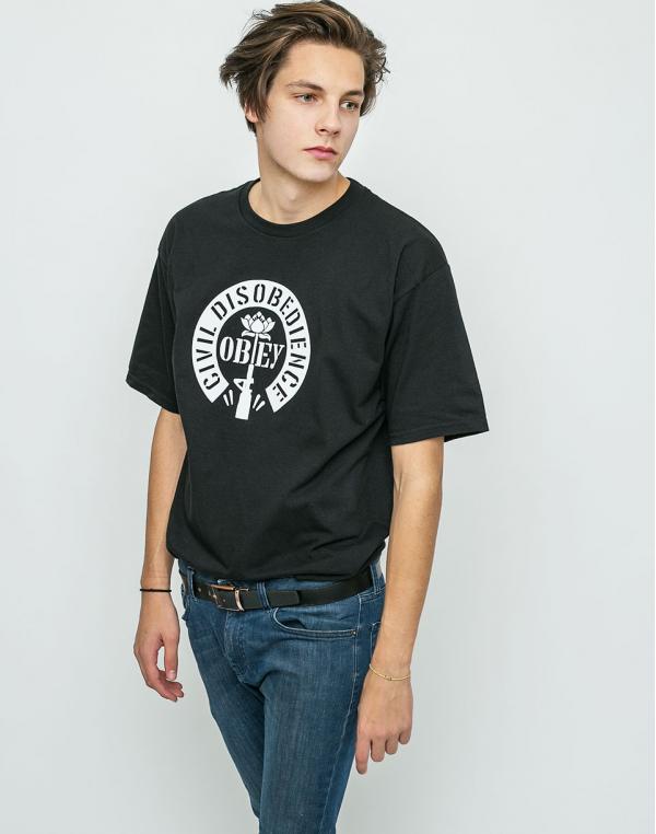 Triko Obey  Civil Disobedience Black